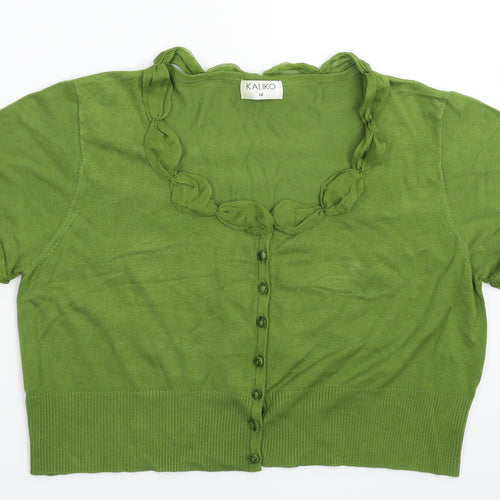 Kaliko Womens Green  Knit Cardigan Jumper Size 18