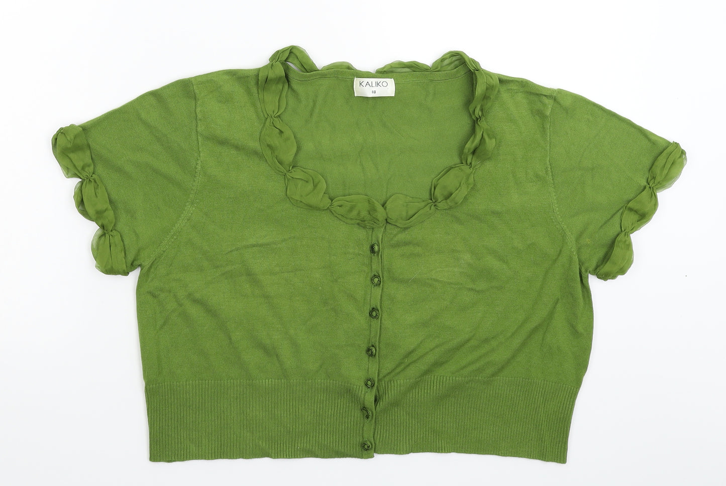 Kaliko Womens Green  Knit Cardigan Jumper Size 18