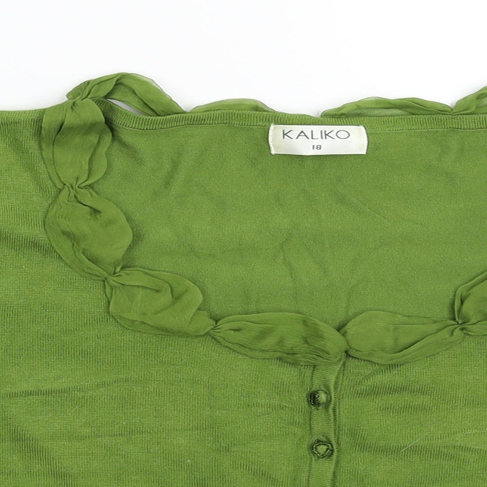 Kaliko Womens Green  Knit Cardigan Jumper Size 18