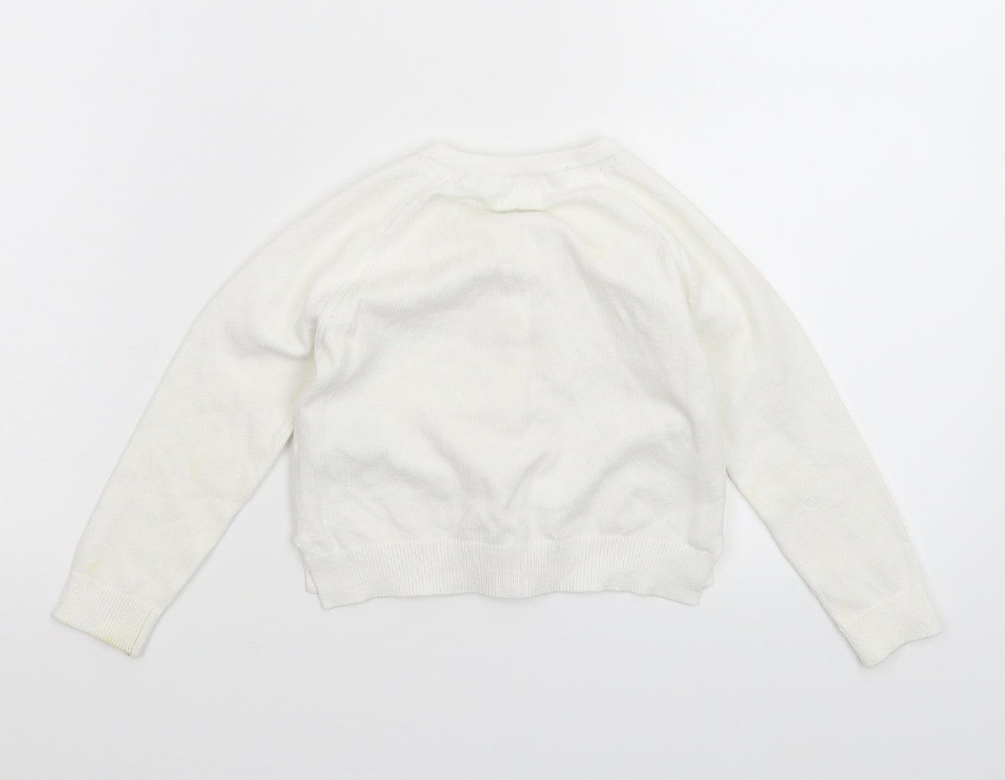 NEXT Girls White  Knit Cardigan Jumper Size 3 Years