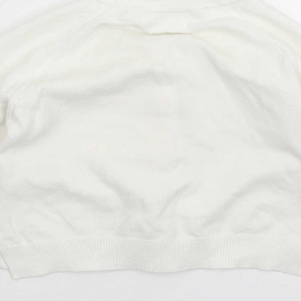 NEXT Girls White  Knit Cardigan Jumper Size 3 Years