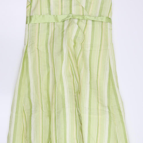 Preworn Womens Green Striped  Fit & Flare  Size 18