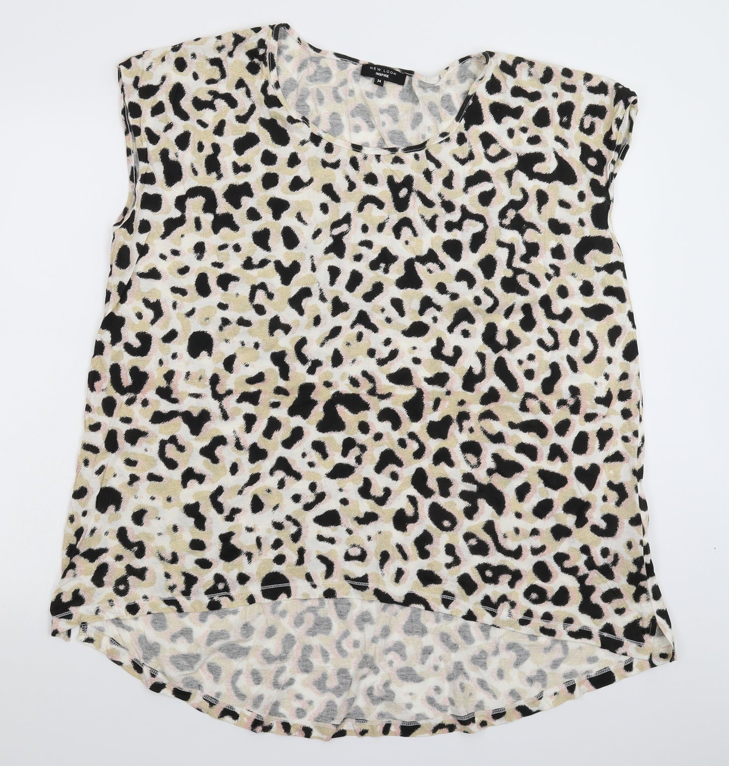 New Look Womens Multicoloured Animal Print  Basic T-Shirt Size 24