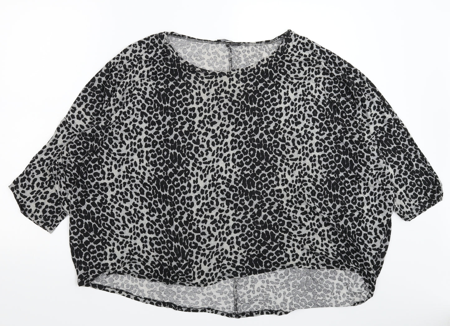 George Womens Grey Animal Print  Basic T-Shirt Size 22  - Oversized