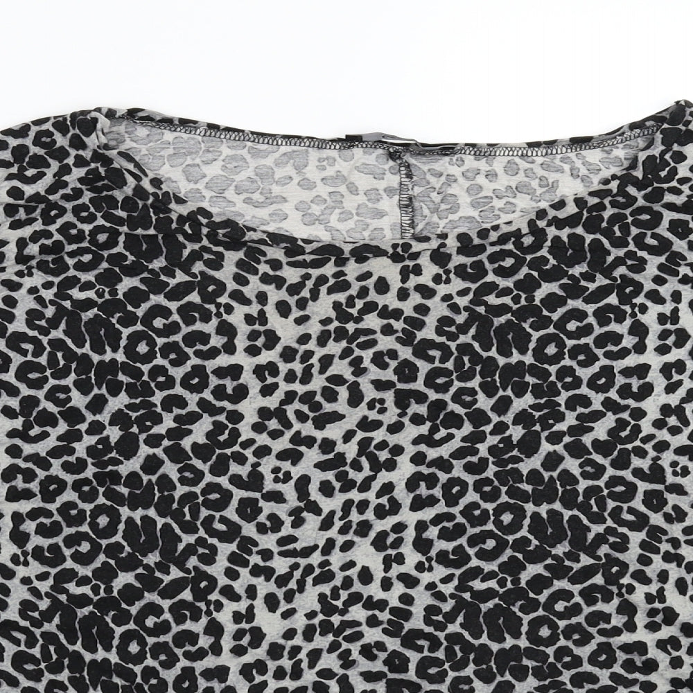 George Womens Grey Animal Print  Basic T-Shirt Size 22  - Oversized