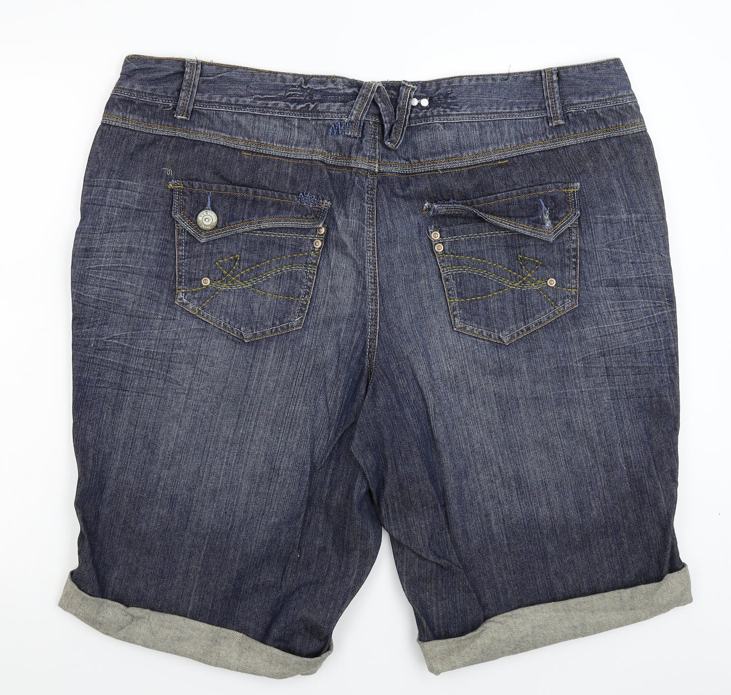 New Look Womens Blue  Denim Bermuda Shorts Size 22