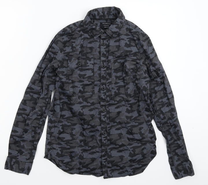 Primark Boys Grey Camouflage Basic Button-Up Size 12-13 Years