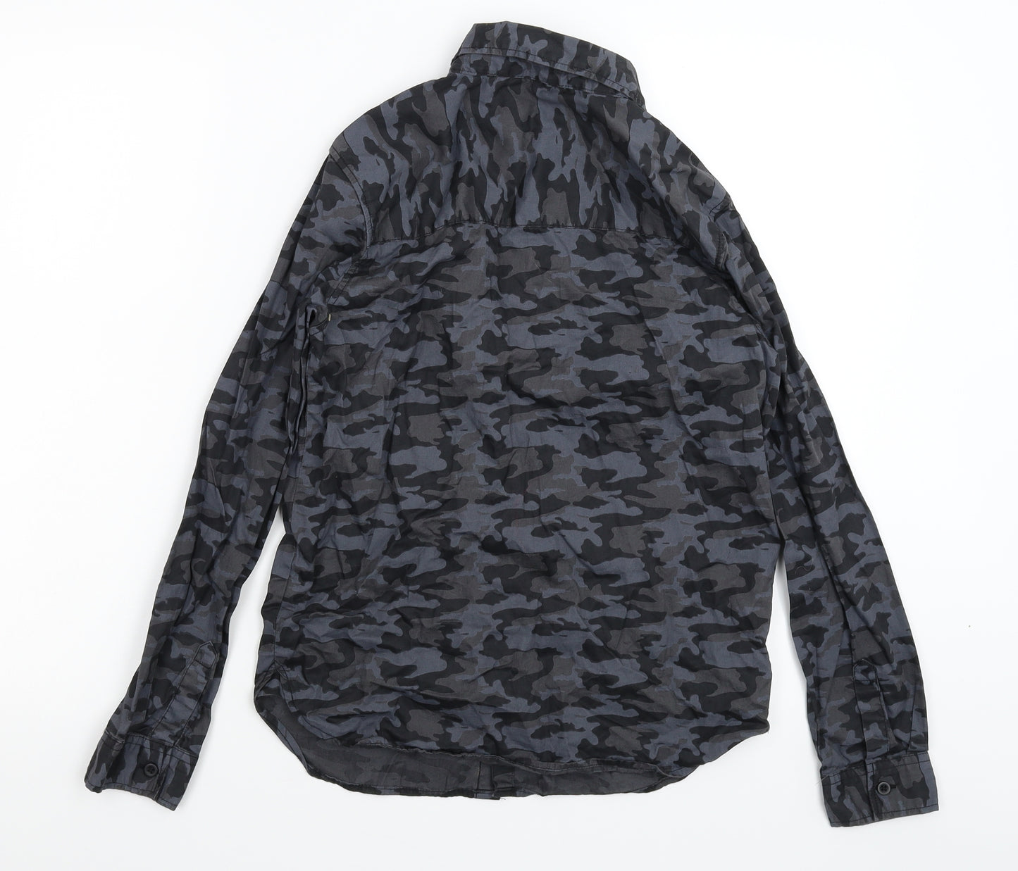 Primark Boys Grey Camouflage  Basic Button-Up Size 12-13 Years