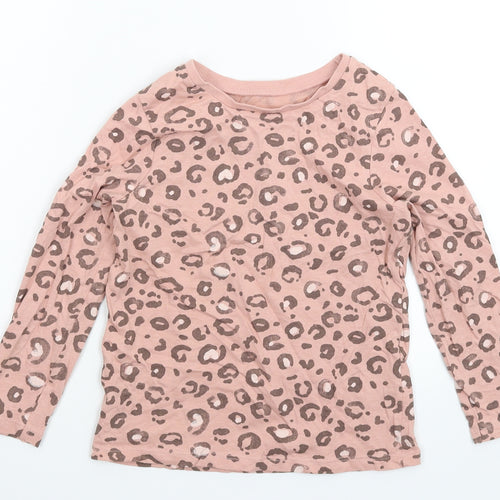 George Boys Pink Animal Print  Basic T-Shirt Size 5-6 Years
