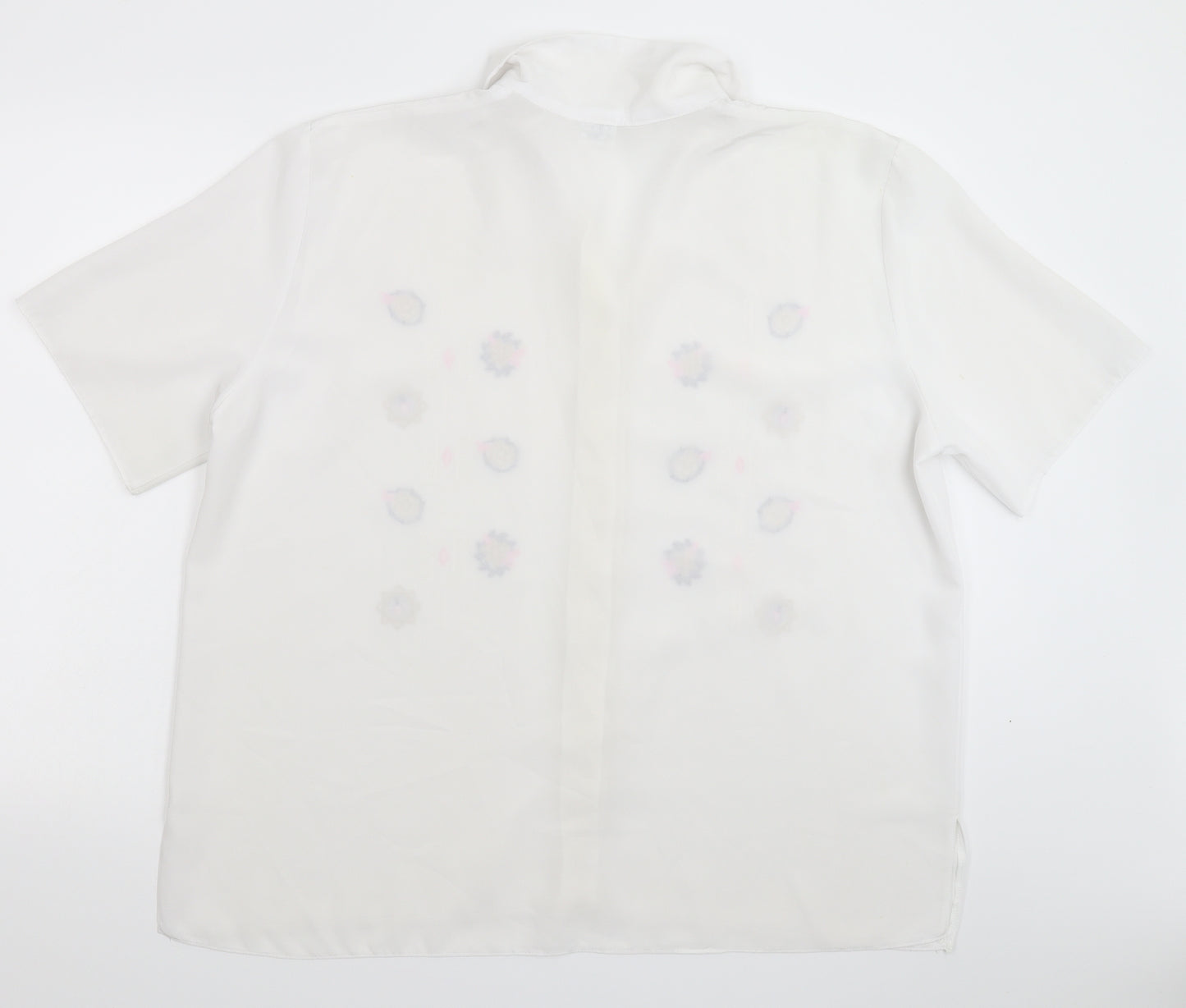 Preworn Womens White Floral  Basic Button-Up Size 20