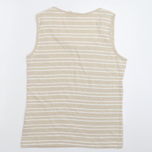 BM Womens Grey Striped  Basic Tank Size M