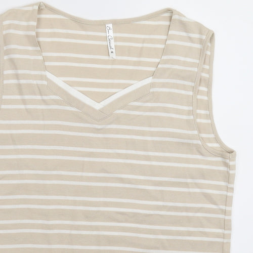 BM Womens Grey Striped  Basic Tank Size M