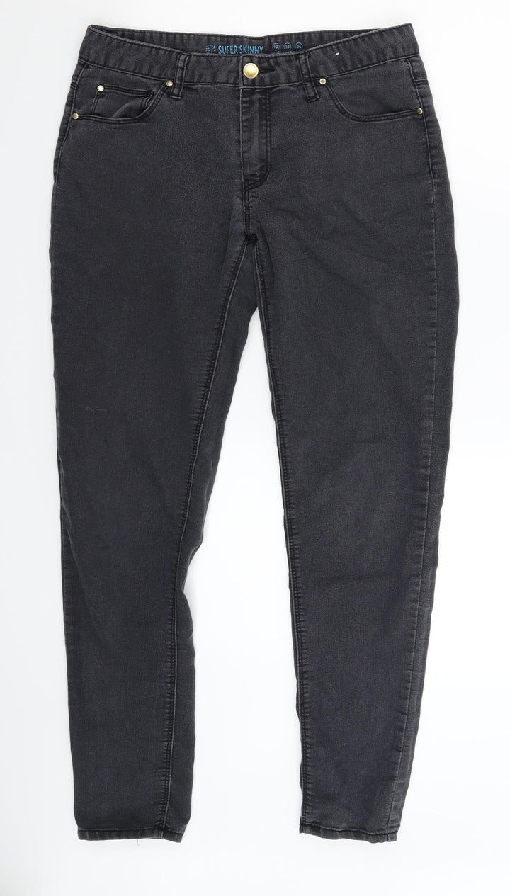 Denim & Co. Womens Grey Denim Skinny Jeans Size 10 L29 in