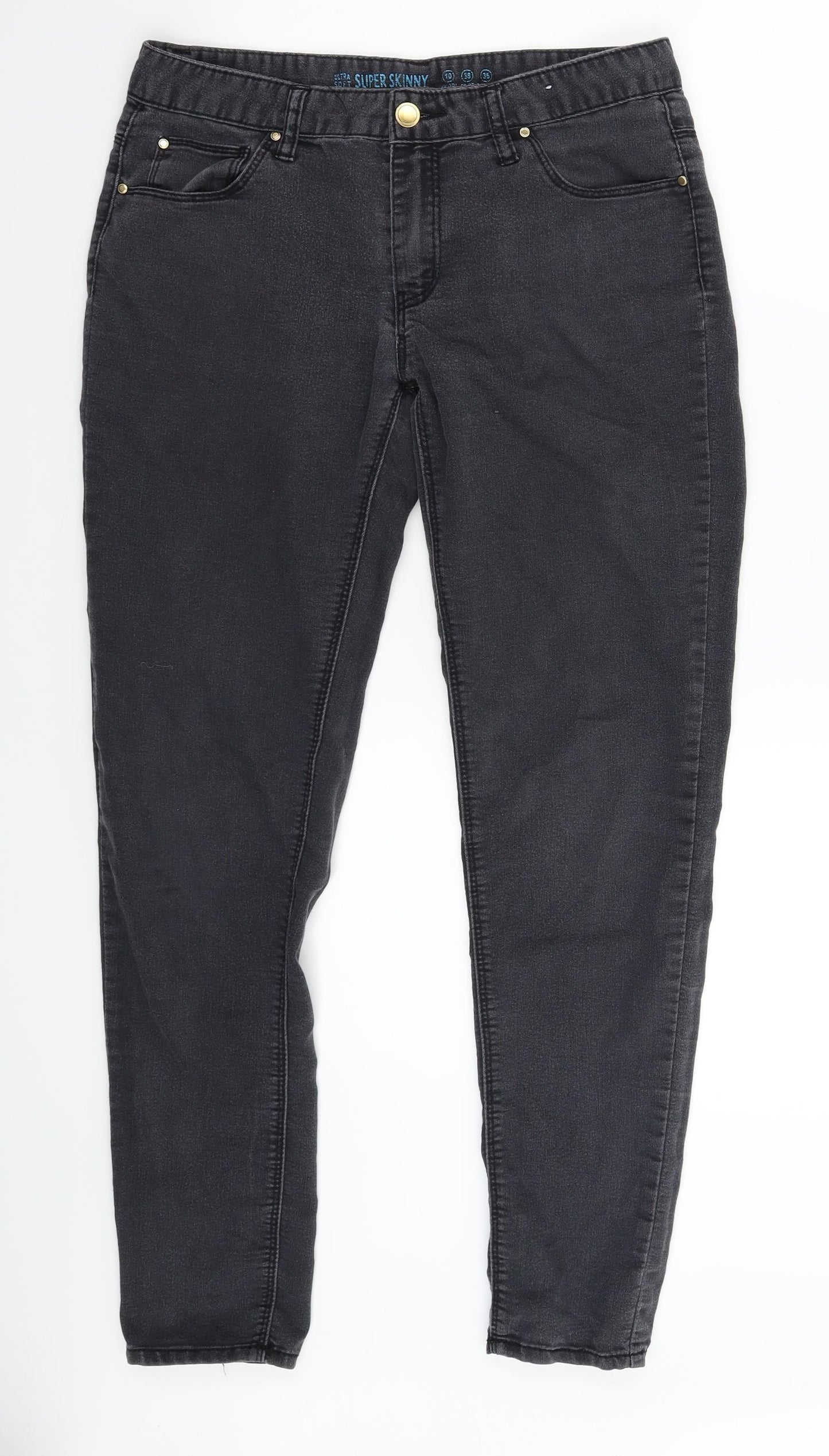 Denim & Co. Womens Grey  Denim Skinny Jeans Size 10 L29 in