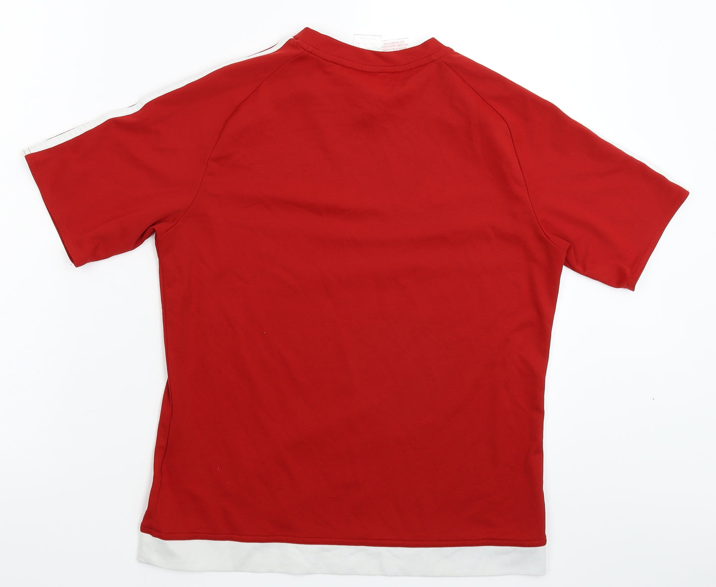 adidas Boys Red Striped  Jersey T-Shirt Size 13-14 Years