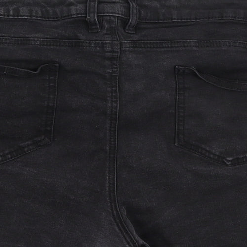 Denim & Co. Womens Black  Denim Hot Pants Shorts Size 20