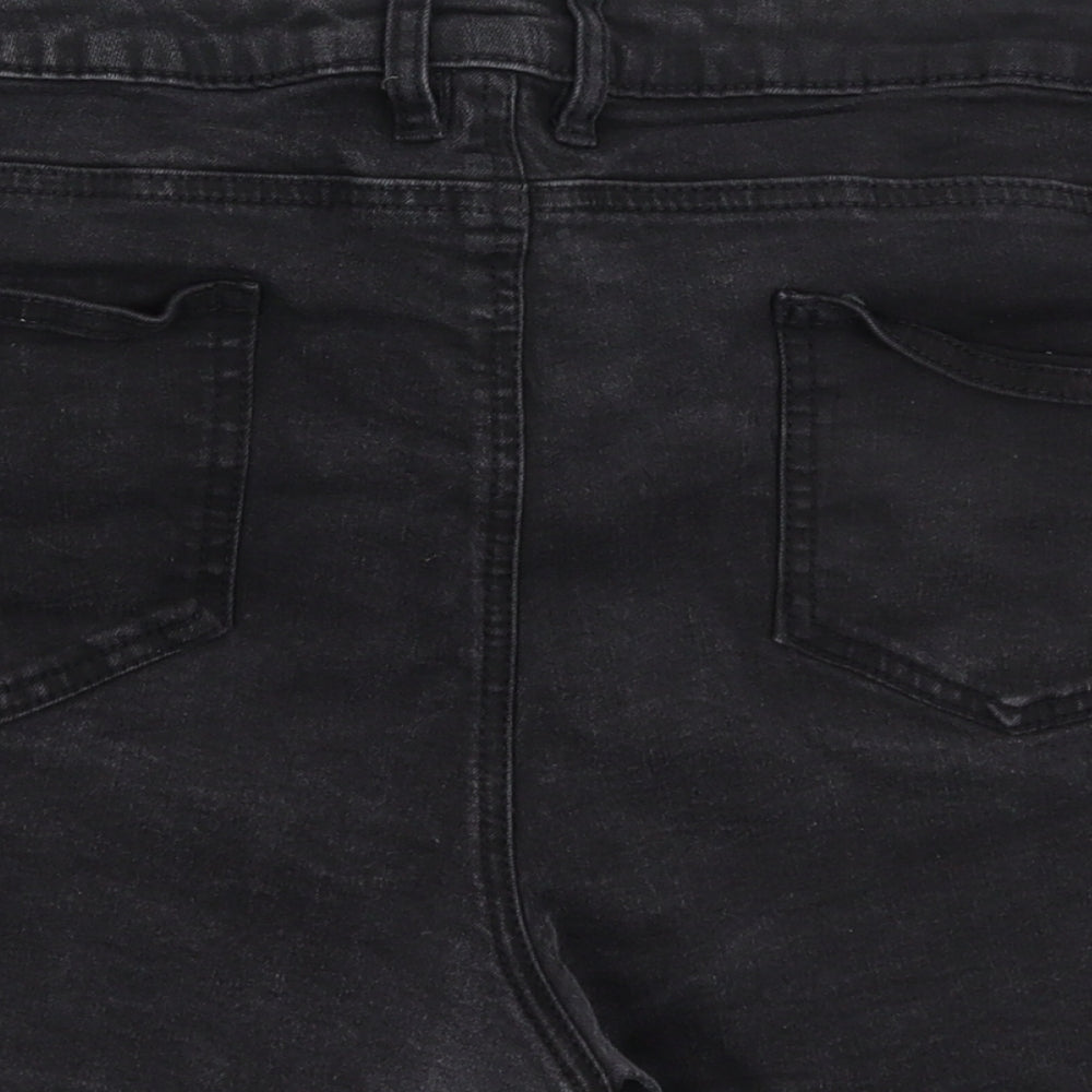 Denim & Co. Womens Black  Denim Hot Pants Shorts Size 20