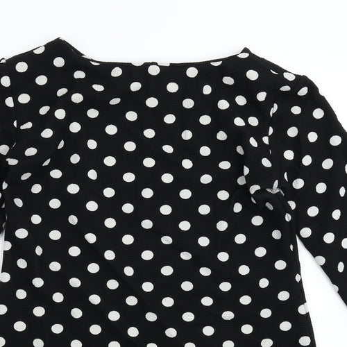 Preworn Womens Black Polka Dot  Mini  Size S
