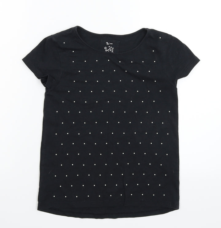 TU Girls Black   Basic T-Shirt Size S