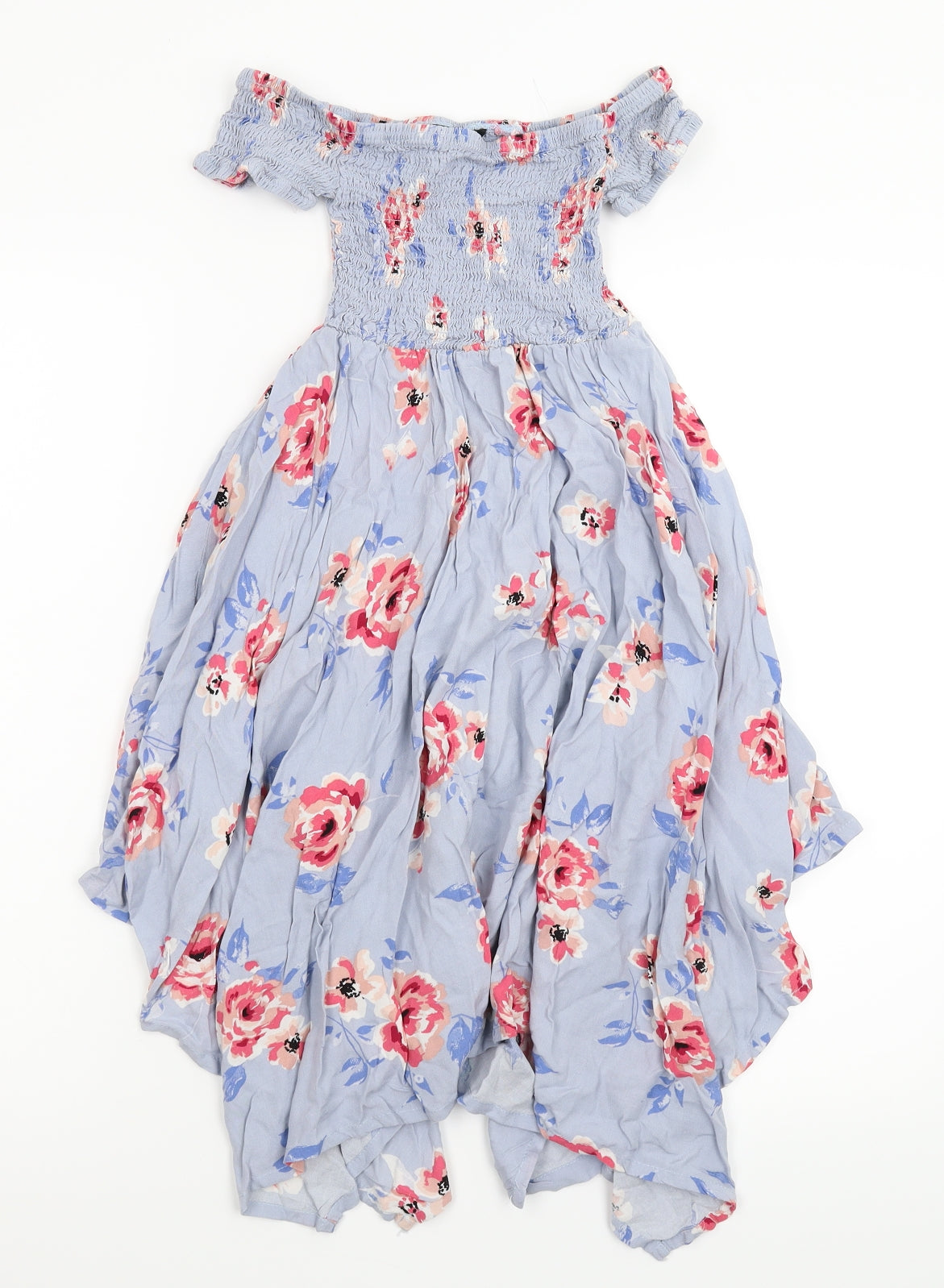 New Look Girls Blue Floral  Fit & Flare  Size 10-11 Years