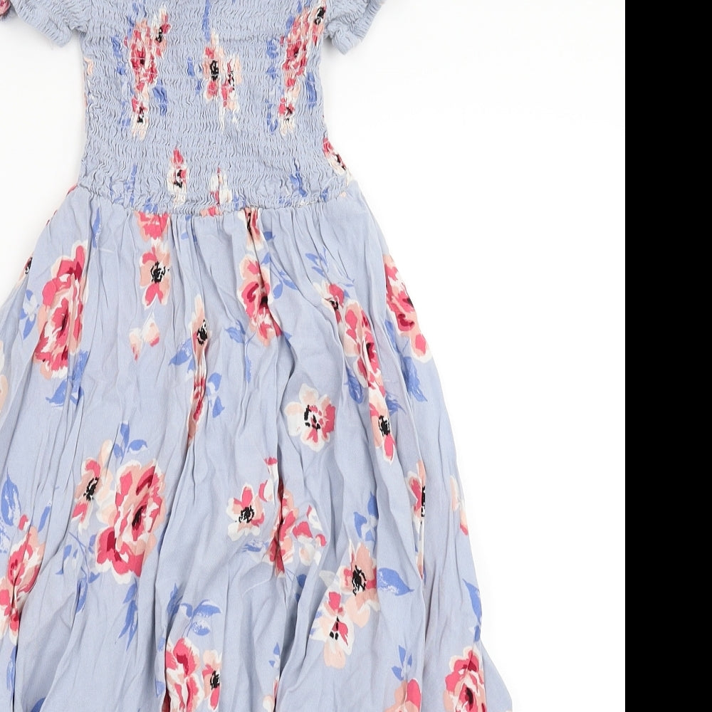New Look Girls Blue Floral  Fit & Flare  Size 10-11 Years