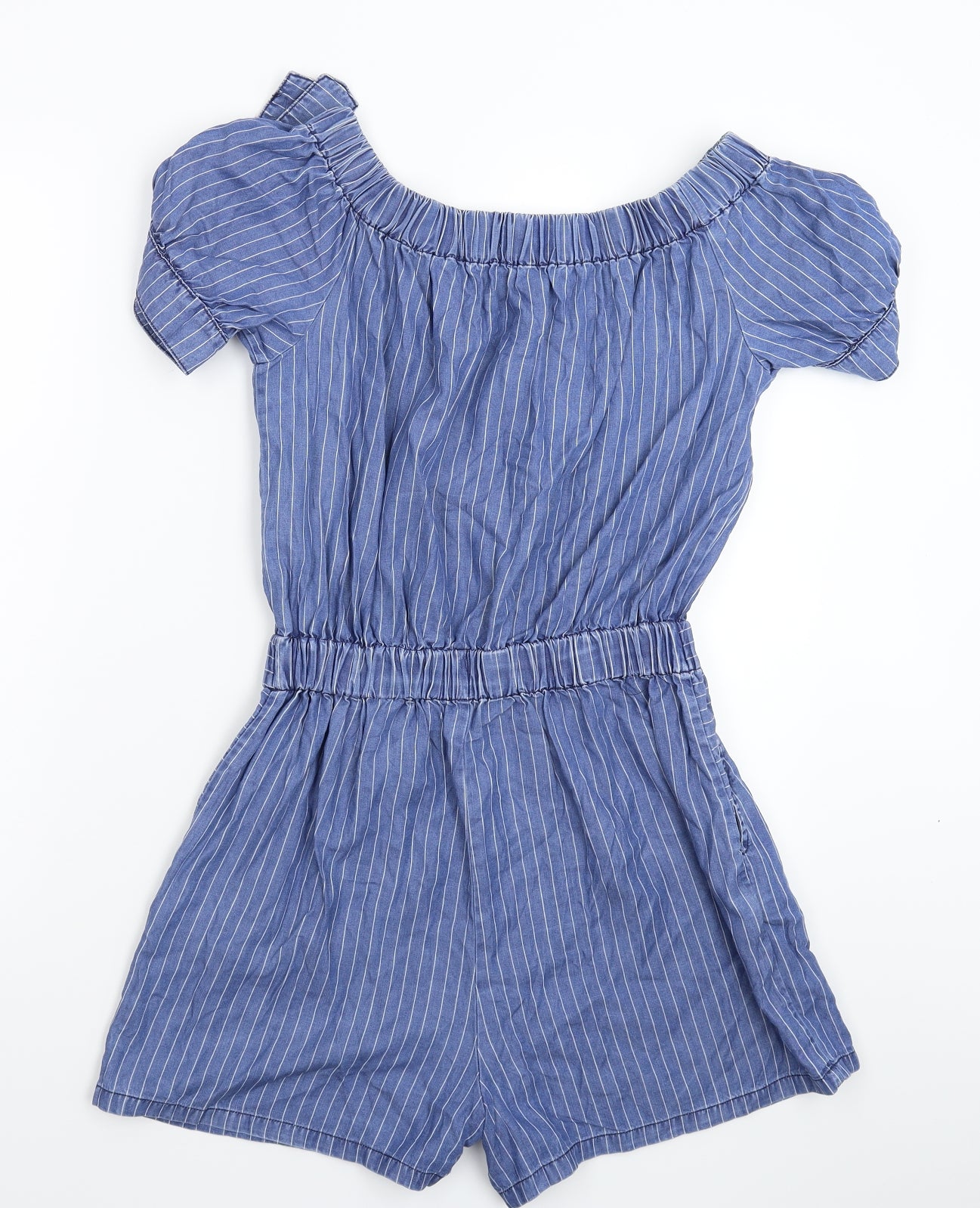 Zara Womens Blue Striped  Jumpsuit One-Piece Size M L3 in