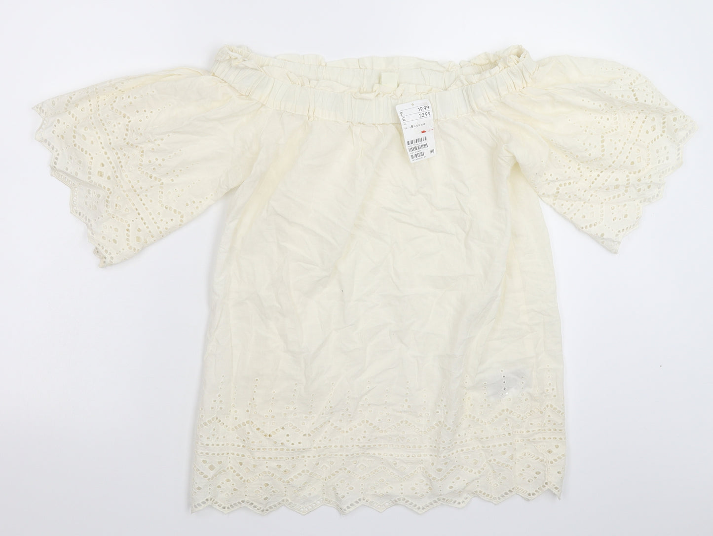 H&M Womens White   Basic Blouse Size 8