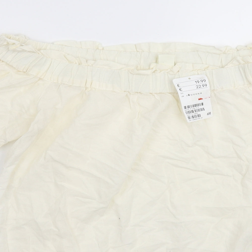 H&M Womens White   Basic Blouse Size 8