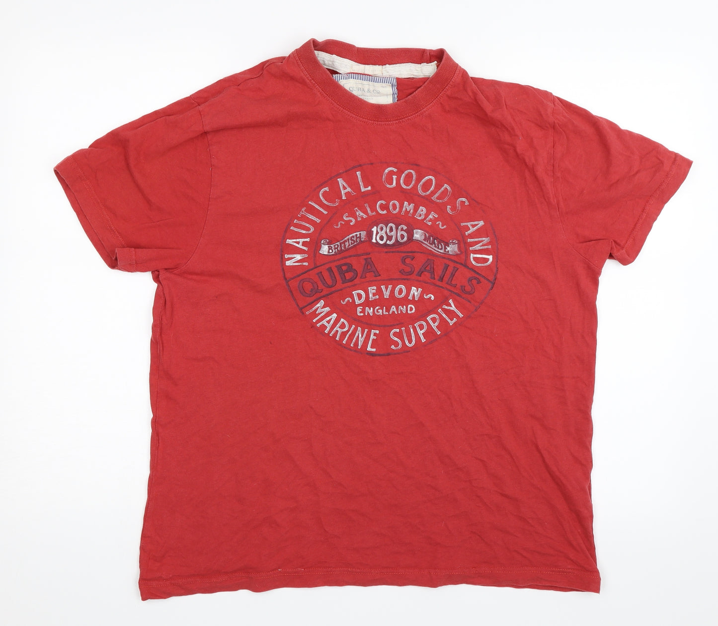 Quba & Co Mens Red    T-Shirt Size S  - Nautical