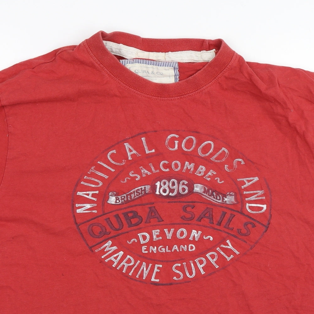 Quba & Co Mens Red    T-Shirt Size S  - Nautical