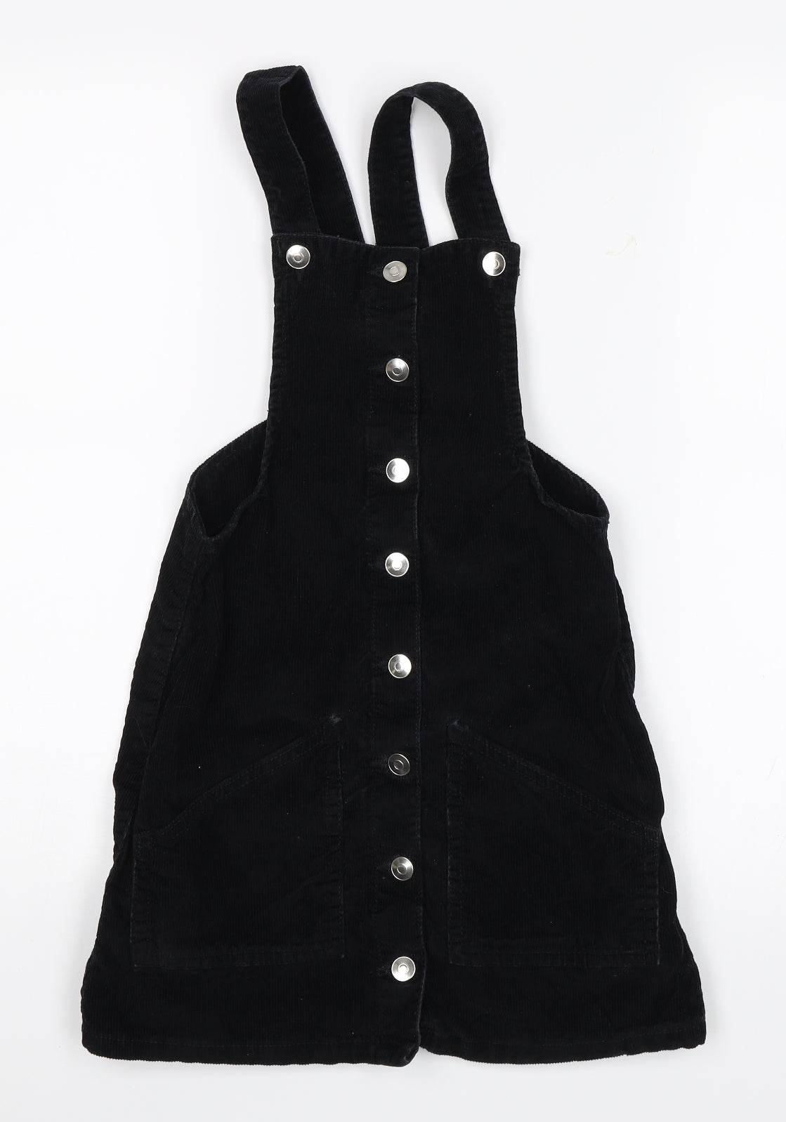 Miss Evie Girls Black  Corduroy Pinafore/Dungaree Dress  Size 9-10 Years