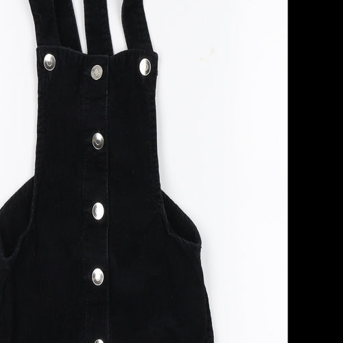 Miss Evie Girls Black  Corduroy Pinafore/Dungaree Dress  Size 9-10 Years