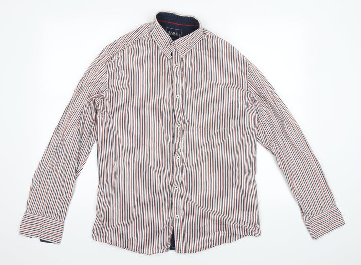 Bare Leisure Mens Red Striped   Button-Up Size L