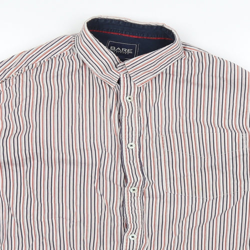 Bare Leisure Mens Red Striped   Button-Up Size L
