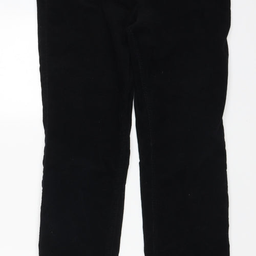 M&S Womens Black  Corduroy Trousers  Size 14 L27 in