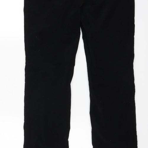 M&S Womens Black  Corduroy Trousers  Size 14 L27 in