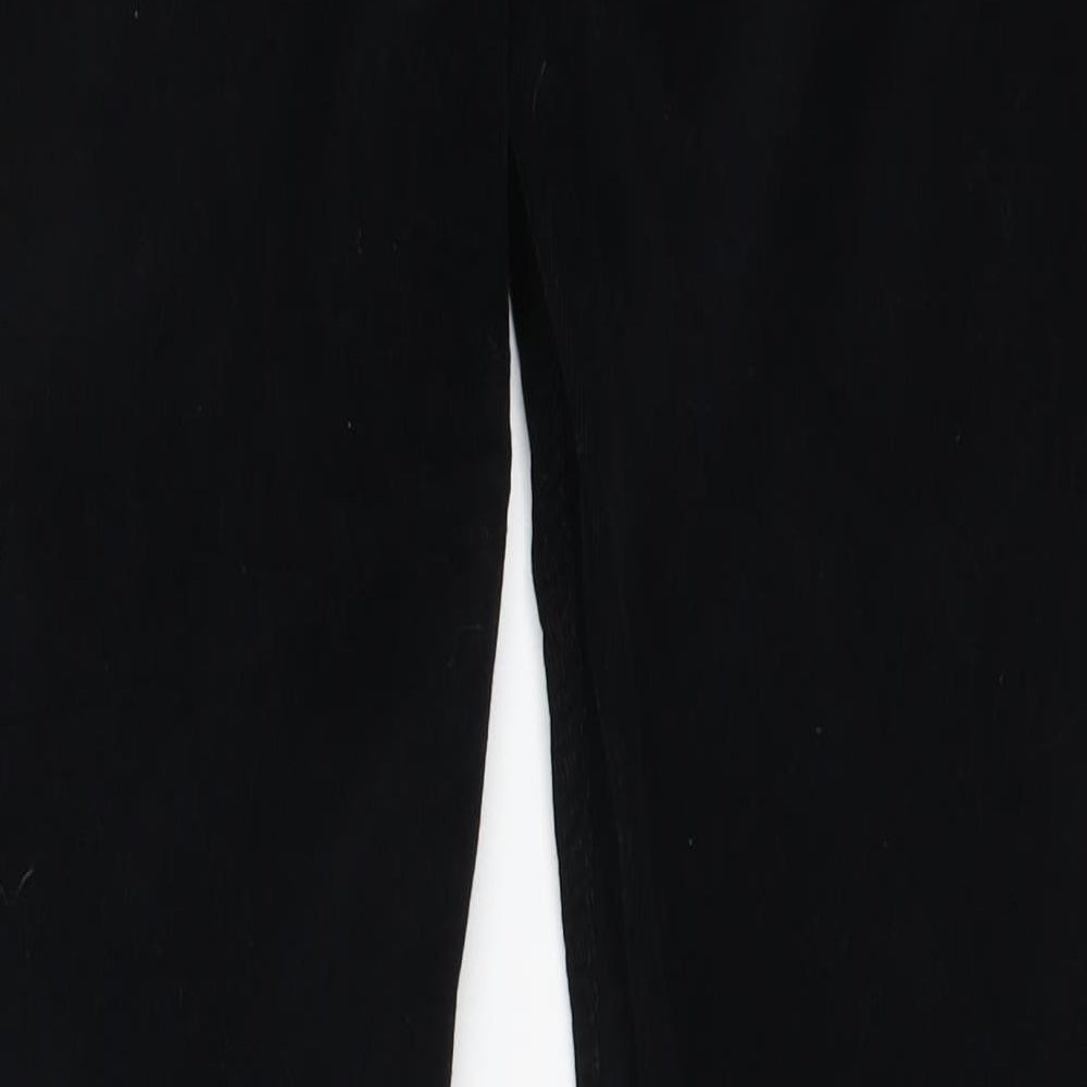M&S Womens Black  Corduroy Trousers  Size 14 L27 in