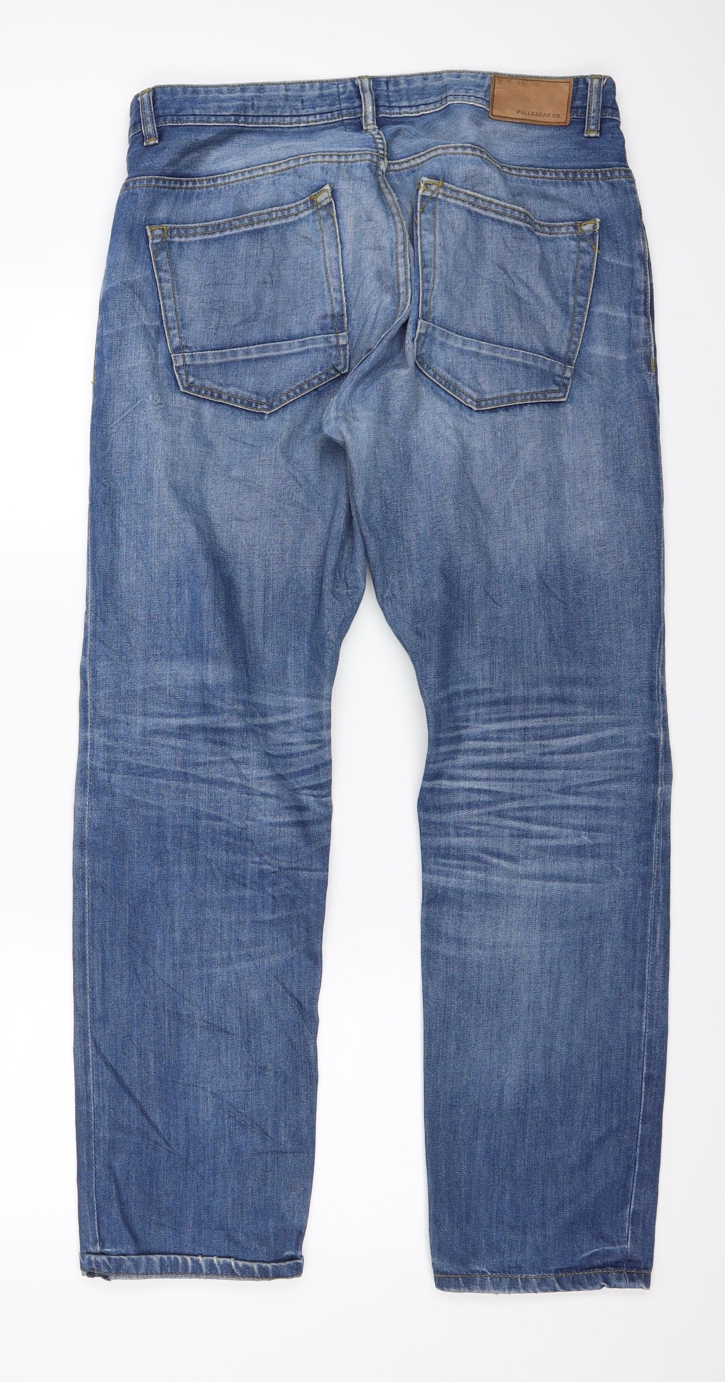 Pull&Bear Womens Blue  Denim Straight Jeans Size 16 L30 in