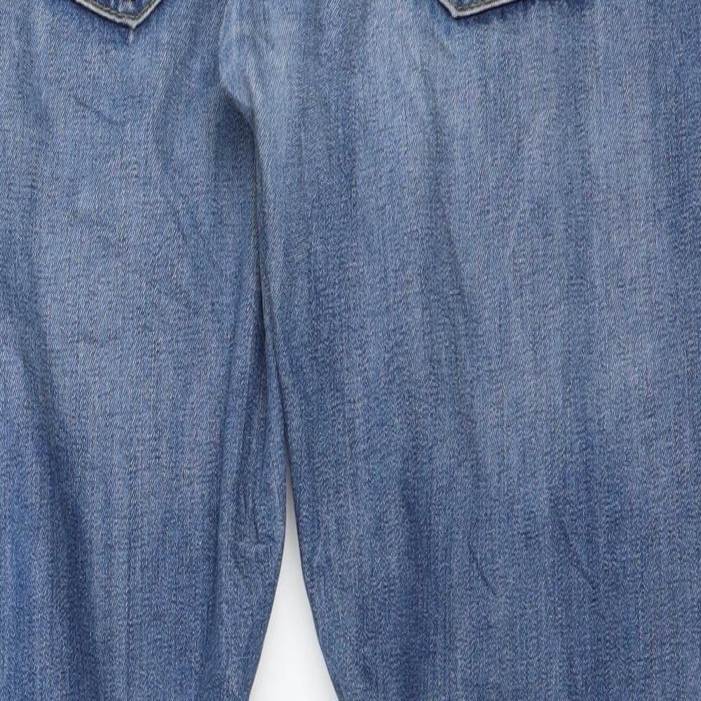 Pull&Bear Womens Blue  Denim Straight Jeans Size 16 L30 in