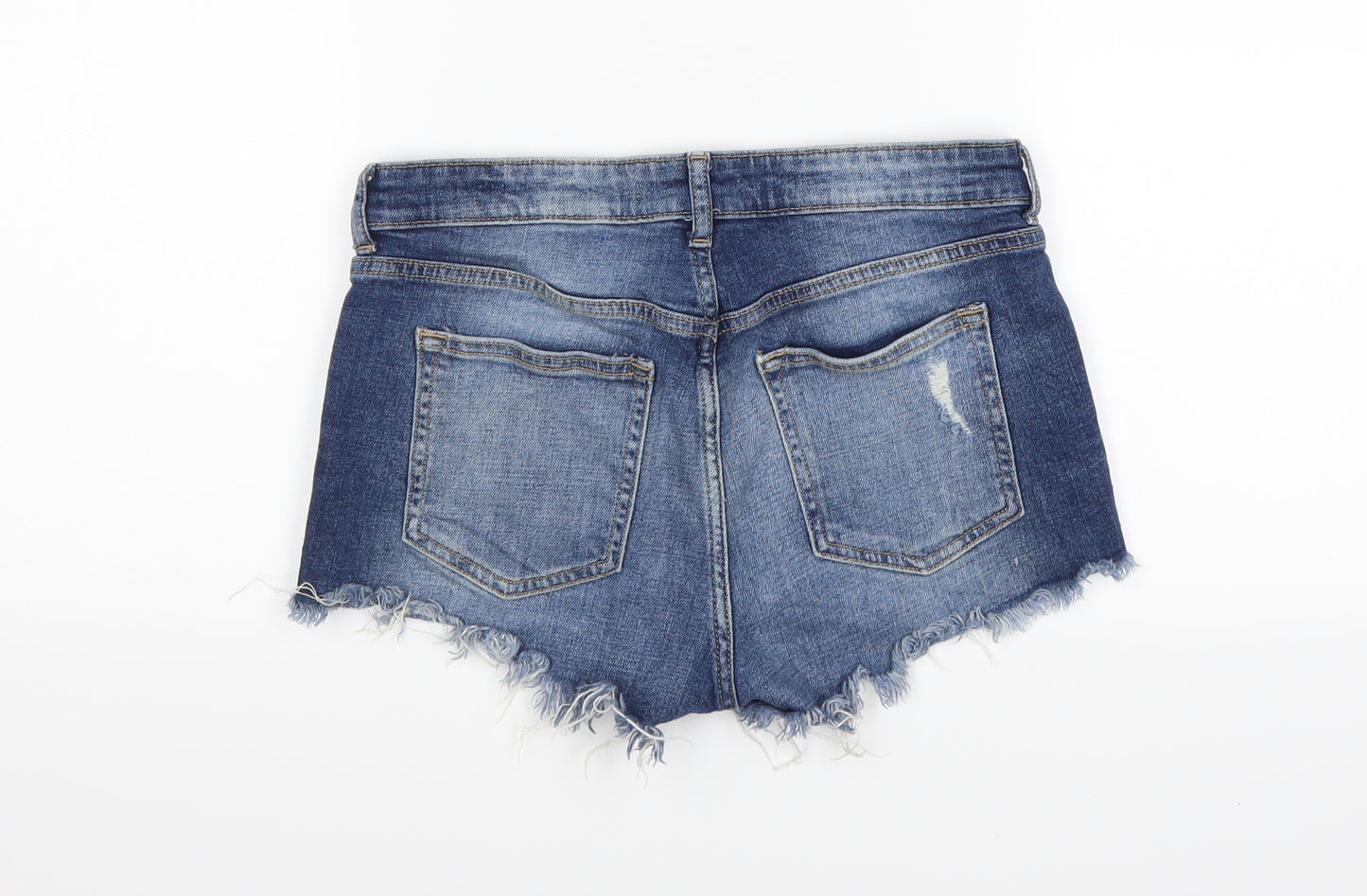 H&M Womens Blue  Denim Cut-Off Shorts Size 8