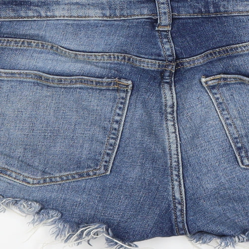 H&M Womens Blue  Denim Cut-Off Shorts Size 8