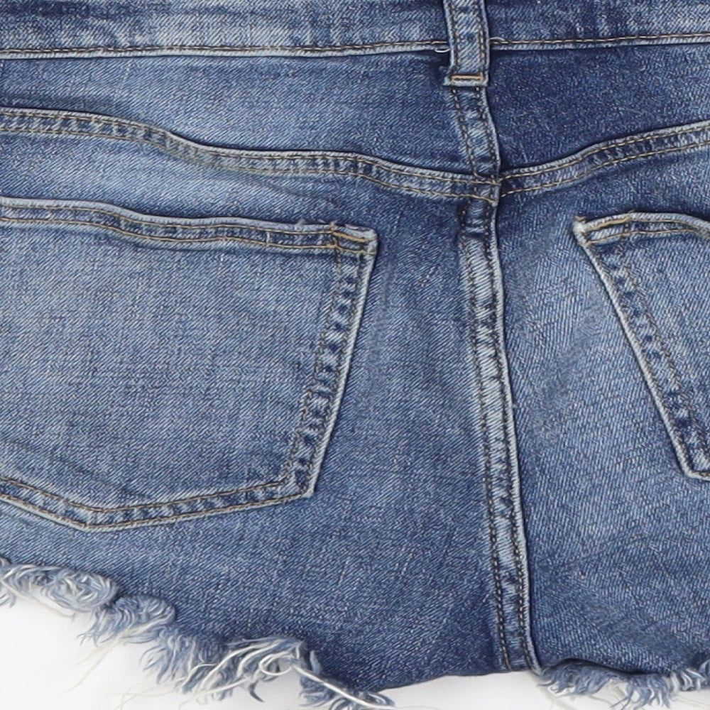 H&M Womens Blue  Denim Cut-Off Shorts Size 8