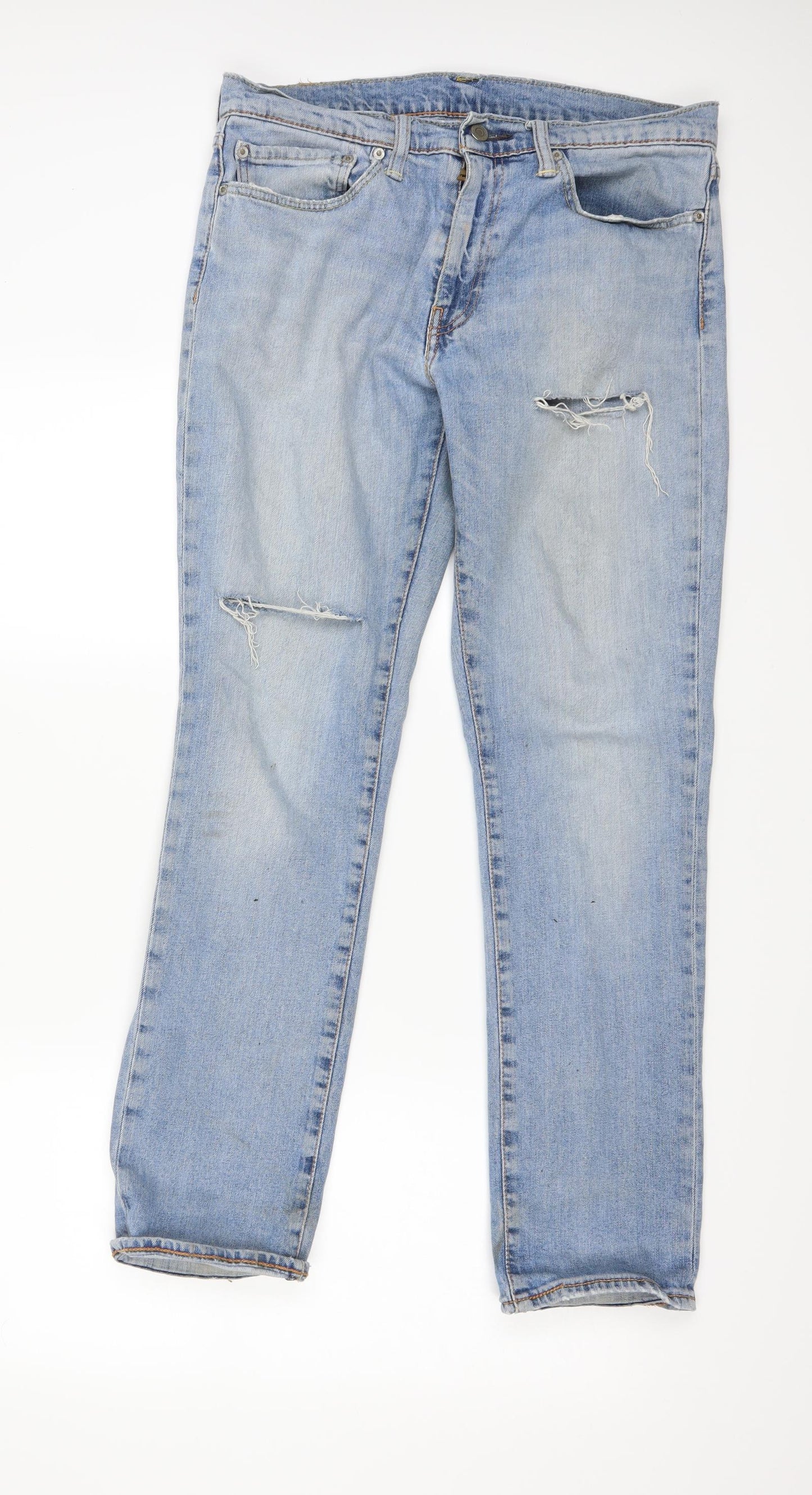 Levis Mens Blue  Denim Straight Jeans Size 34 L30 in