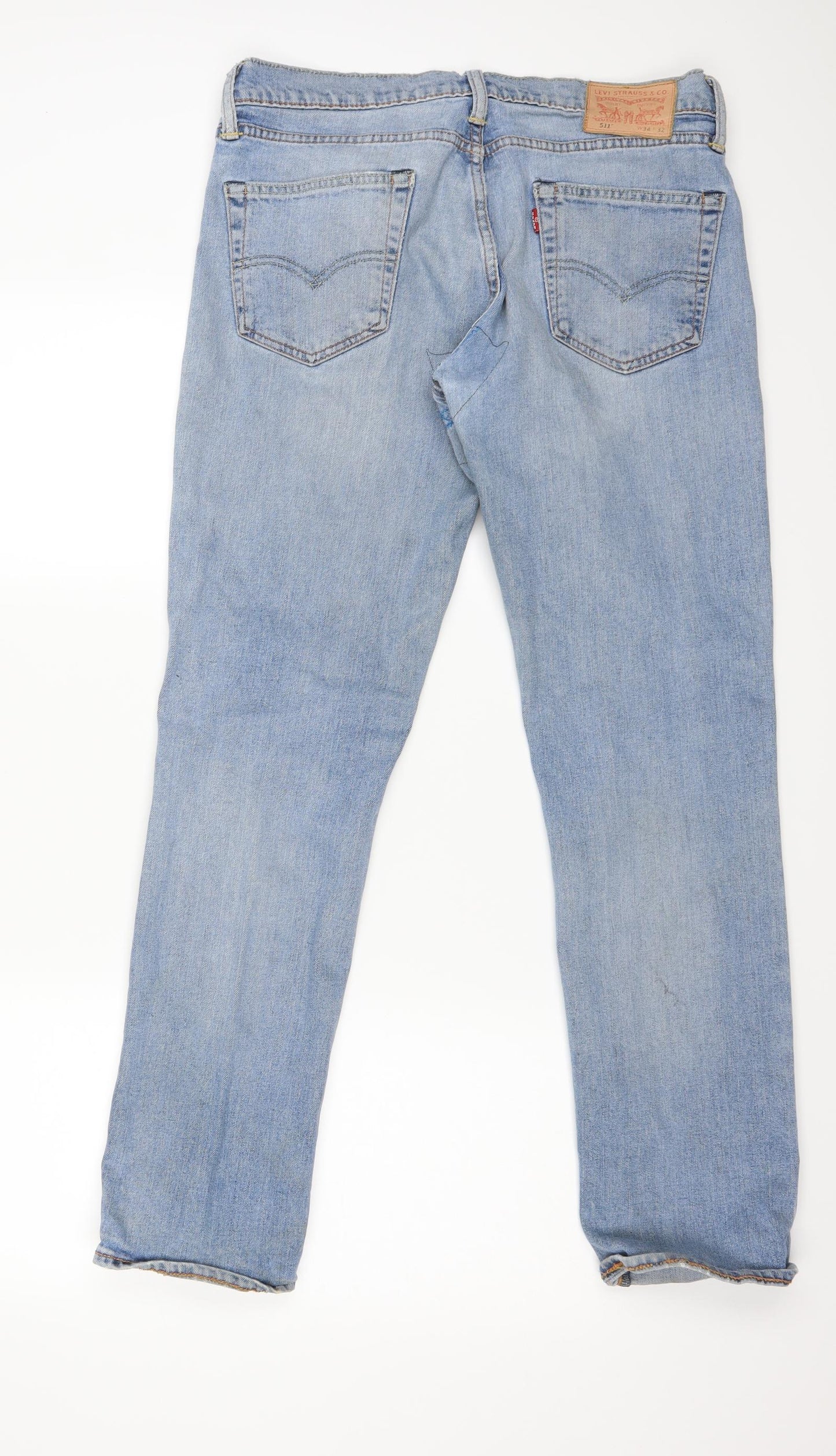 Levis Mens Blue  Denim Straight Jeans Size 34 L30 in