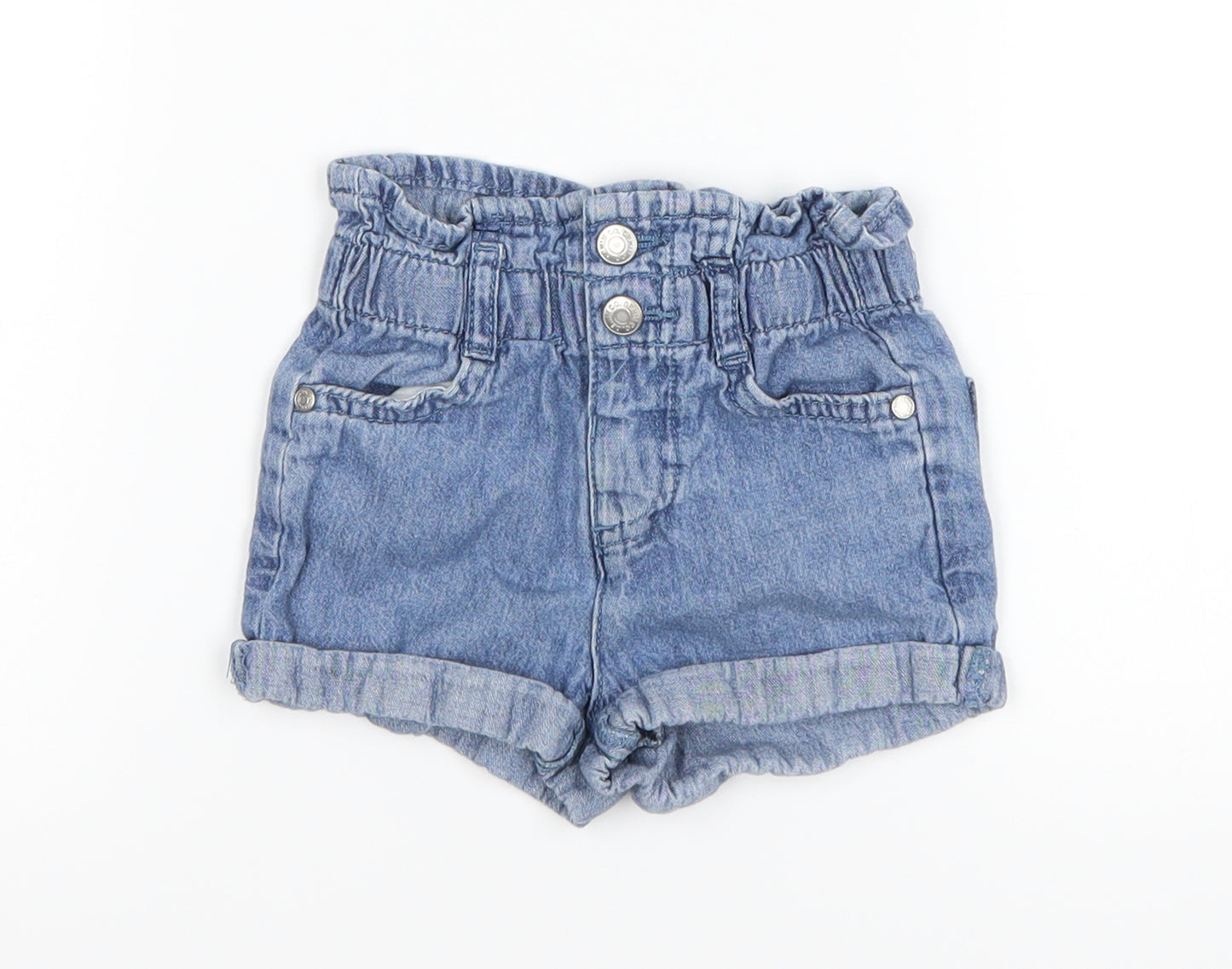 Denim & Co. Girls Blue   Paperbag Shorts Size 2-3 Years