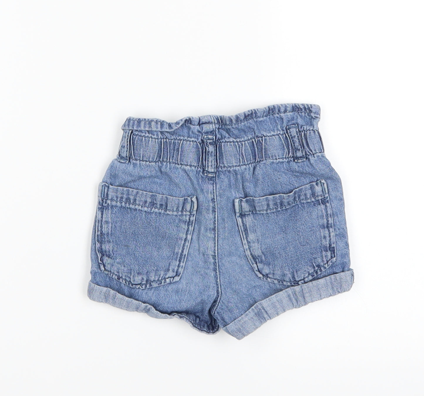 Denim & Co. Girls Blue   Paperbag Shorts Size 2-3 Years