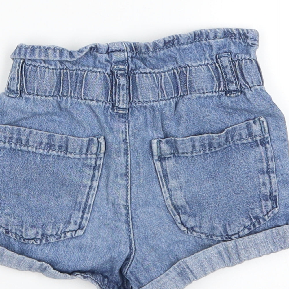 Denim & Co. Girls Blue   Paperbag Shorts Size 2-3 Years