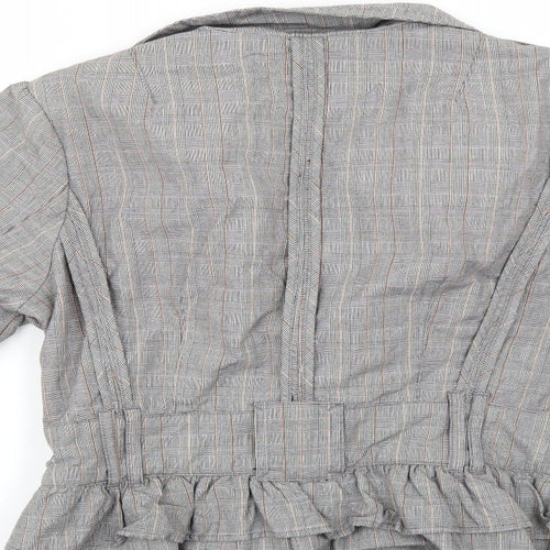 River Island Womens Grey Check  Jacket Suit Jacket Size 14