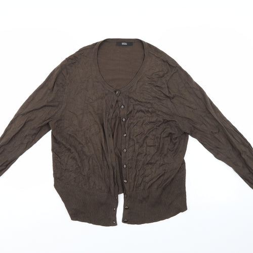 Marks and Spencer Womens Brown   Cardigan Jumper Size 18