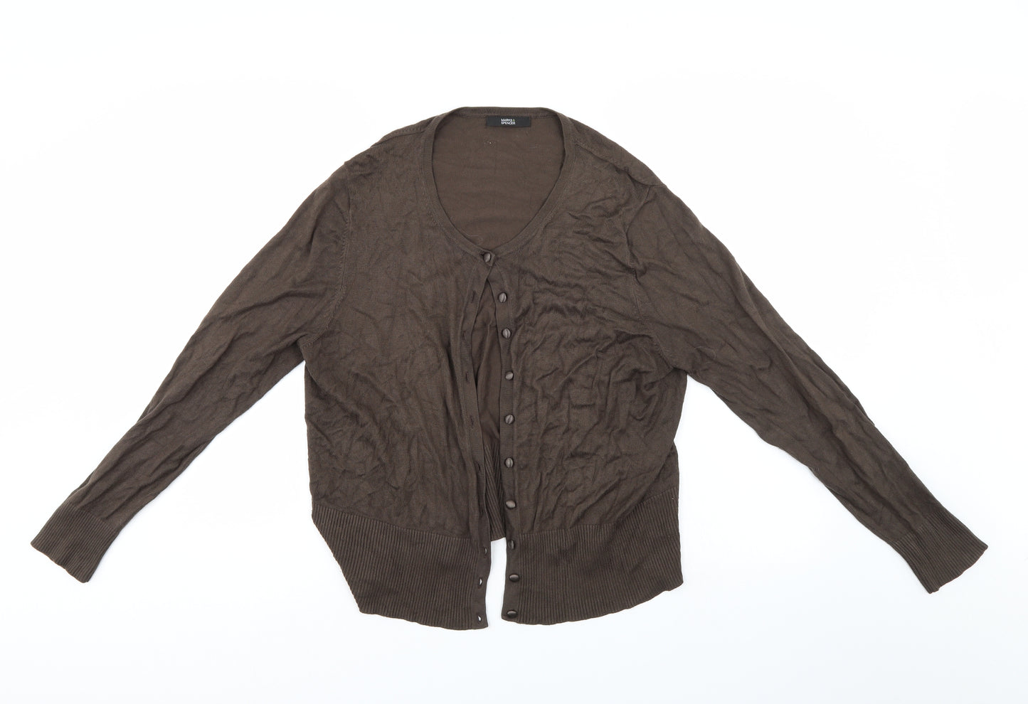 Marks and Spencer Womens Brown   Cardigan Jumper Size 18
